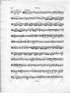 Quartett Brillant für Flöte, Violine, Bratsche und Cello (Bratschestimme), Op.40 No.3