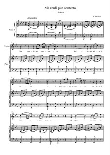 Ma rendi pur contento: Klavierauszug mit Singstimmen by Vincenzo Bellini