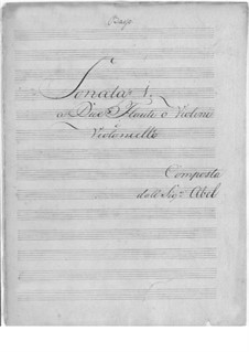 Sechs Sonaten für zwei Flöten oder Violinen und Cello, WK 80-85 Op.3: Sechs Sonaten für zwei Flöten oder Violinen und Cello by Carl Friedrich Abel