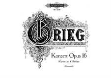 Klaverkonzert in a-moll. Bearbeitung for Klavier, vierhändig, Op.16