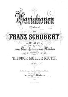 Impromptu Nr.3, für zwei Klaviere, vierhändig – Klavierstimme II, D.935 Op.142 No.3