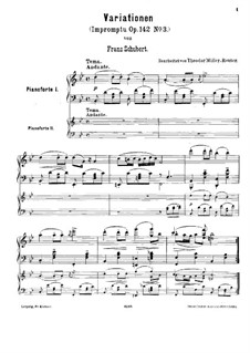 Impromptu Nr.3, für zwei Klaviere, vierhändig – Klavierstimme I, D.935 Op.142 No.3