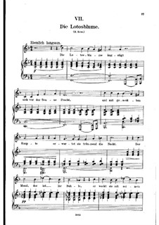 Nr.7 Die Lotosblume: Klavierauszug mit Singstimmen (F-Dur) by Robert Schumann
