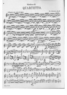 Streichquartett Nr.13 in a-moll 'Rosamunde' – Violinstimme II, D.804 Op.29