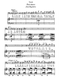 Rigoletto. Pari siamo, for Voice and Piano