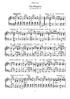 Das Ringlein. Klaviertranskription von einem Thema von Chopin, Op.74