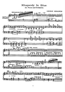 Rhapsody in Blue: Für zwei Klaviere, vierhändig by George Gershwin