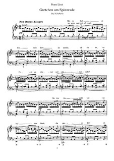 Gretchen am Spinnrade. Klaviertranskription von einem Thema von Schubert, S.558 No.8
