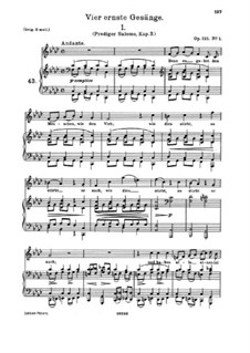 Vier ernste Gesänge. Prediger Salomo, Kap.3 (f-moll), Op.121 No.1