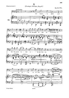 Vier ernste Gesänge. Prediger Salomo, Kap.4 (g-moll), Op.121 No.2