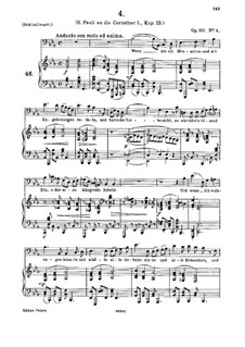 Vier ernste Gesänge. S. Pauli an die Corinther, Kap.13 (Es-dur), Op.121 No.4