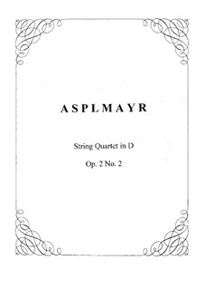 Konzertquartett Nr.2 in D-Dur für Streicher, Op.2: Vollpartitur by Franz Asplmayr