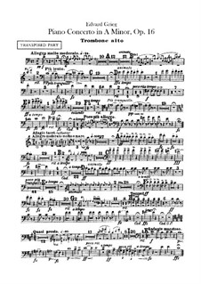 Klavierkonzert in a-Moll – Posaunestimmen, Op.16