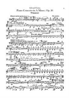Klavierkonzert in a-Moll – Paukenstimme, Op.16