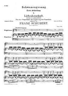 Schwanengesang für Singstimme und Klavier, D.957