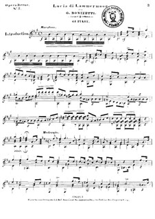 Selected melodies (from the Opera 'Lucia di Lammermoor'), Op.8