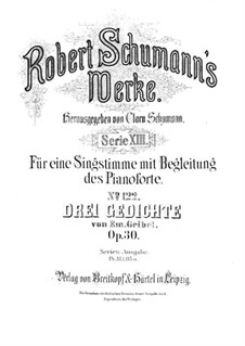 Drei Gedichte für Stimme und Klavier, Op.30