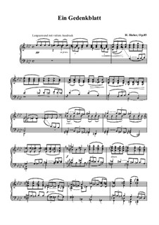 Ein Gedenkblatt aus Acht Klavierstücken, Op.85 No.5