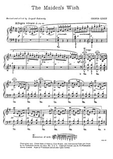 Six chants polonais, Nr.1. Klaviertranskription über Thema von Chopin, S.480