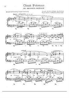 Six chants polonais, Nr.5. Klaviertranskription über ein Thema von Chopin, S.480