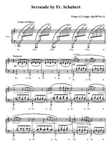 Serenade von Fr. Schubert (Transkription für das Klavier), Op.90 No.11