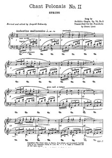 Six chants polonais, Nr.2. Klaviertranskription über ein Thema von Chopin, S.480