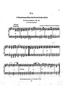 Acht Variationen über Lieder Französisch, Op.10