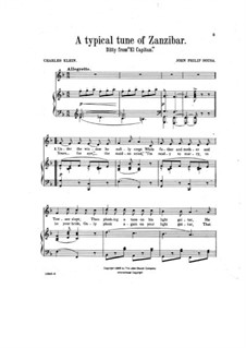 El Capitan. A Typical tune of Zanzibar, for Voice and Piano