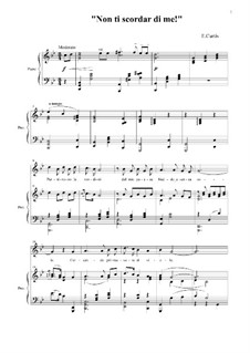 Non ti scordar di me: Für Stimme und Klavier by Ernesto de Curtis