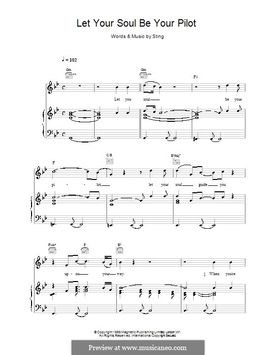 Let Your Soul Be Your Pilot: Für Stimme und Klavier (oder Gitarre) by Sting