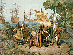 Columbus claiming possession of the New World 