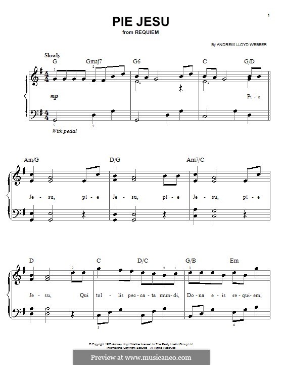 Pie Jesu (from Requiem) por A.L. ber Partituras on músicaNeo
