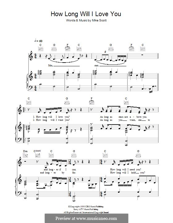 How Long Will I Love You por M. Scott Partituras on músicaNeo