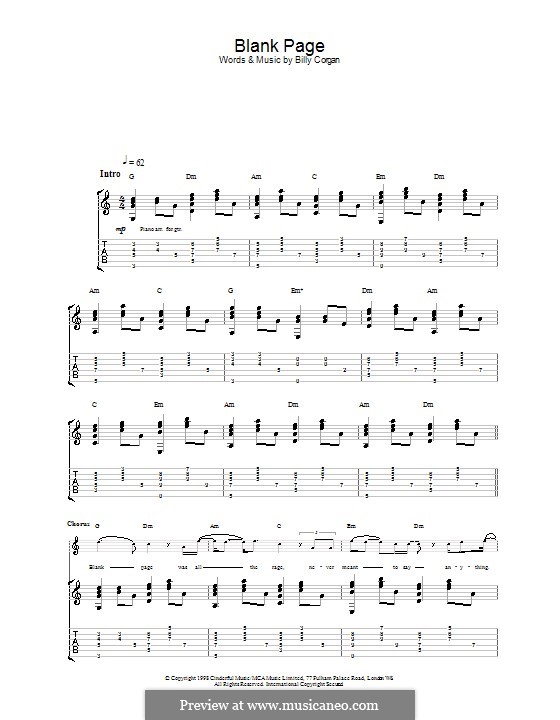 Blank Page (The Smashing Pumpkins): Para guitarra com guia by Billy ... Blank Page (The Smashing Pumpkins): Para guitarra com guia by Billy ...