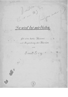 Du wirst bei mir bleiben for High Voice and Piano
