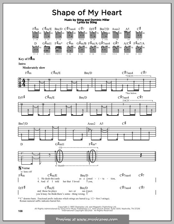 Sting Shape Of My Heart Ноты Для Фортепиано