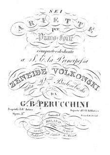 Шесть ариетт, Op.3: Шесть ариетт by Джованни Баттиста Перуккини