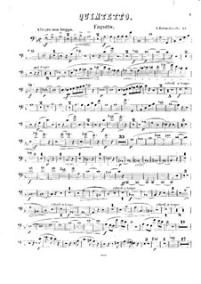 Квинтет для фортепиано и духовых инструментов (Партия фагота), Op.55