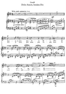 Dolce Amore, bendato Dio. Arrangement for Voice and Piano