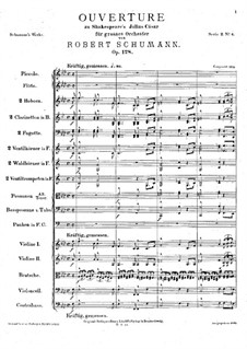 Юлий Цезарь, Op.128: Партитура by Роберт Шуман