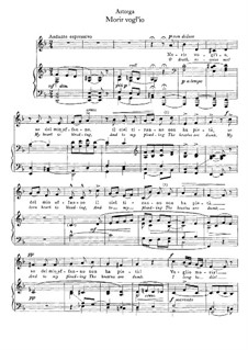 Morir vogi' io: Piano-vocal score (D Minor) by Эмануэле д'Асторга