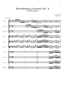 Бранденбургский концерт No.3. Часть III (Аллегро), BWV 1048