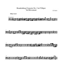 Бранденбургский концерт No.2 фа мажор. Часть III – Партия клавесина, BWV 1047