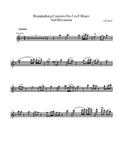 Бранденбургский концерт No.2 фа мажор. Часть II – Партия флейты, BWV 1047