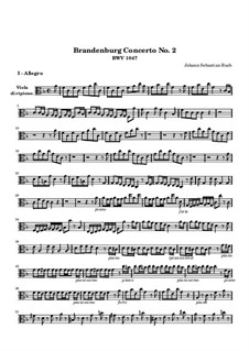 Бранденбургский концерт No.2 фа мажор для оркестра – Партия альта рипиено, BWV 1047