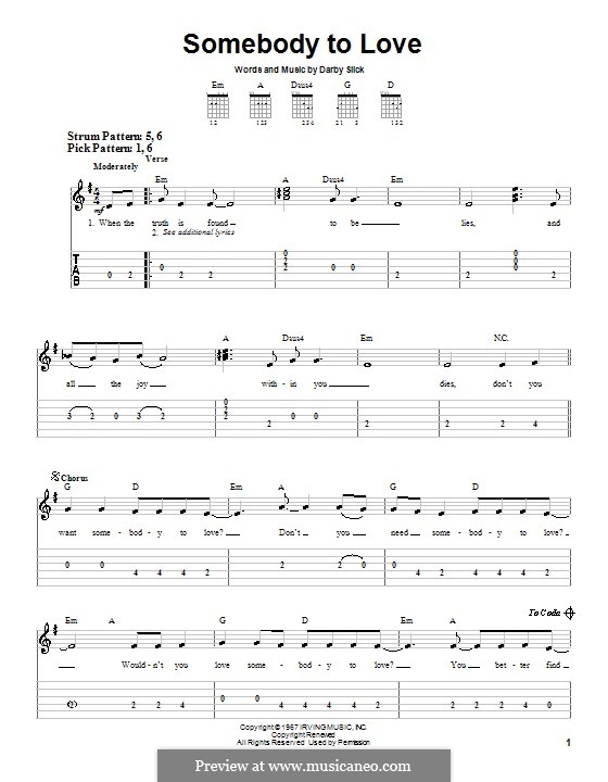 Jefferson Airplane Somebody To Love Midi File