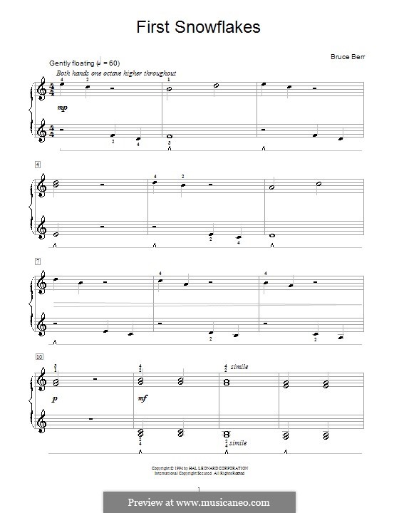 First Snowflakes: For piano by Bruce Berr
