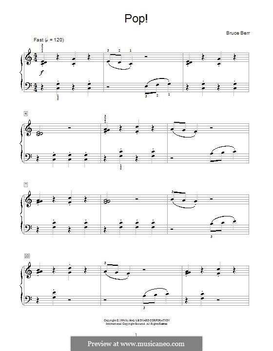 Pop!: For piano by Bruce Berr