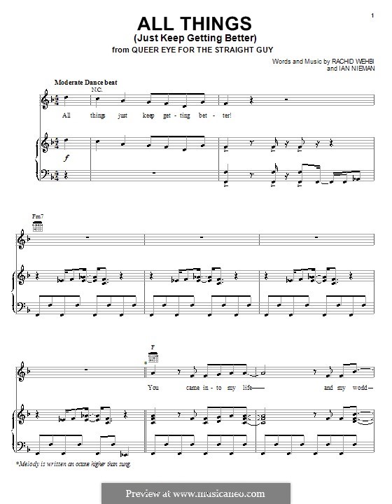 All Things (Just Keep Getting Better): For voice and piano or guitar (Widelife) by Ian Nieman, Rachid Wehbi