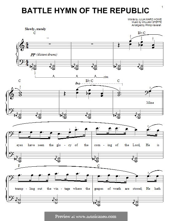 Battle Hymn of the Republic: For easy piano by William Steffe
